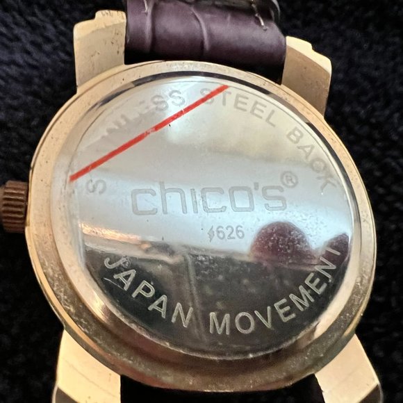 New, Never Worn - Chico's Purple Croco Watch band -Rhinestones on dial - Picture 4 of 5